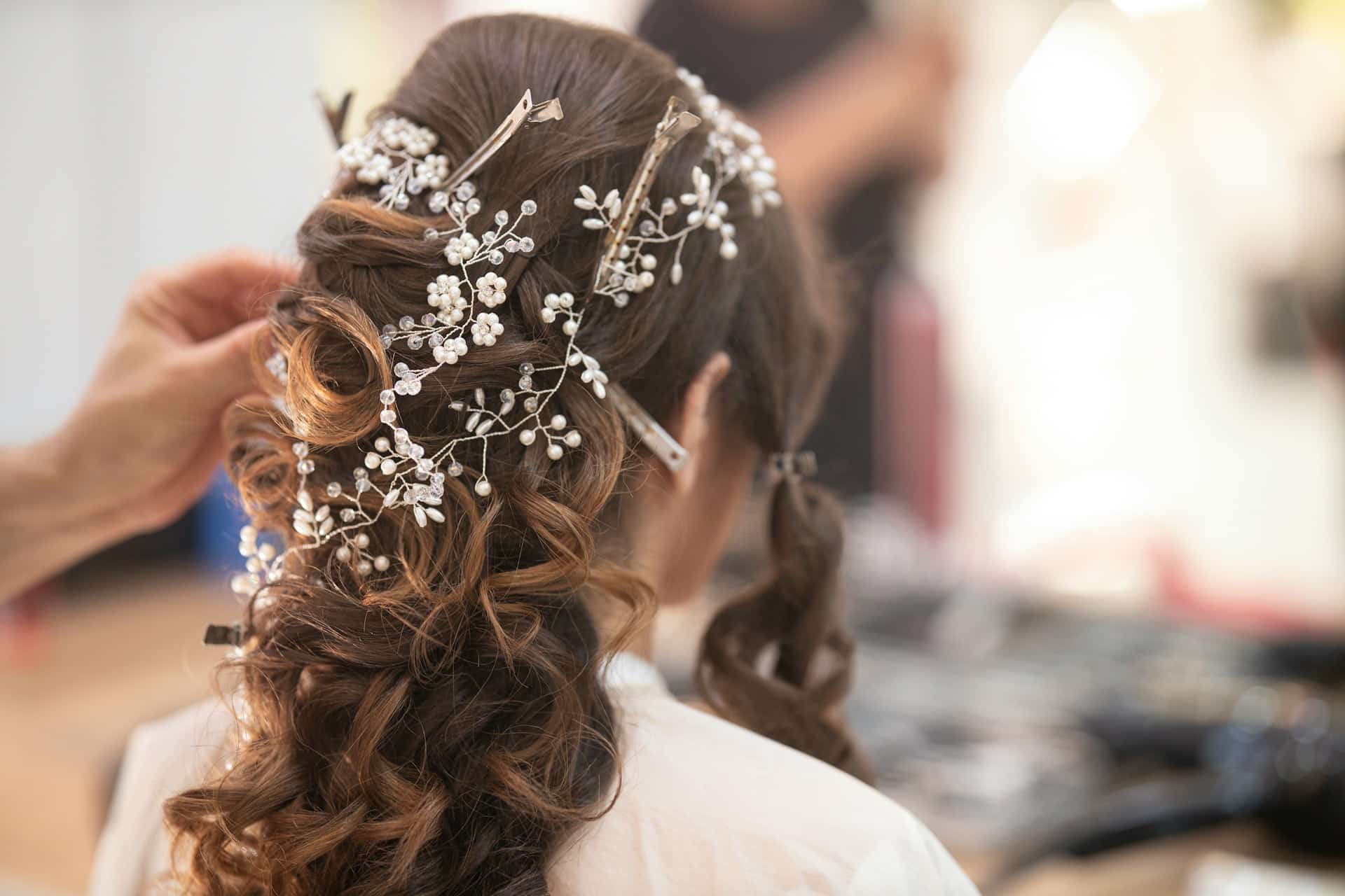 bridal hair styling